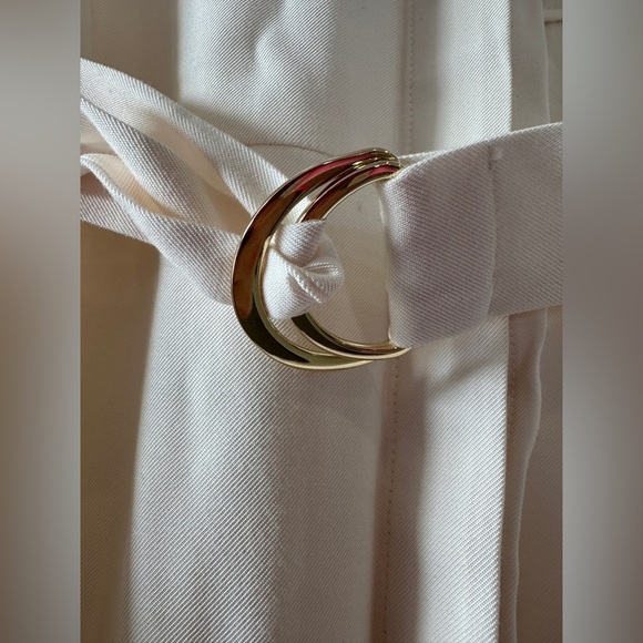 H&M Women’s Cream Sleeveless Knee Length Button Utility Dress Size 0 - Picture 5 of 9